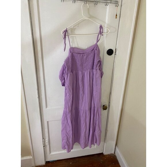 Universal Thread Women's Lavender Puff Sleeve Cold Shoulder Maxi Dress - XL - Picture 4 of 14